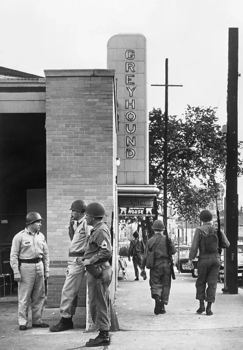 Framed Print : National Guardsmen Patrolling in Alabama Framed Print : National Guardsmen Patrolling in Alabama
