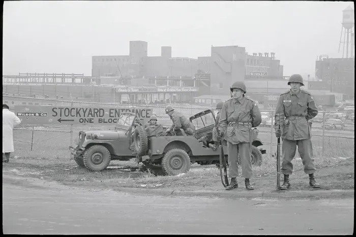 Framed Print : National Guardsmen at Picket Line Site Framed Print : National Guardsmen at Picket Line Site