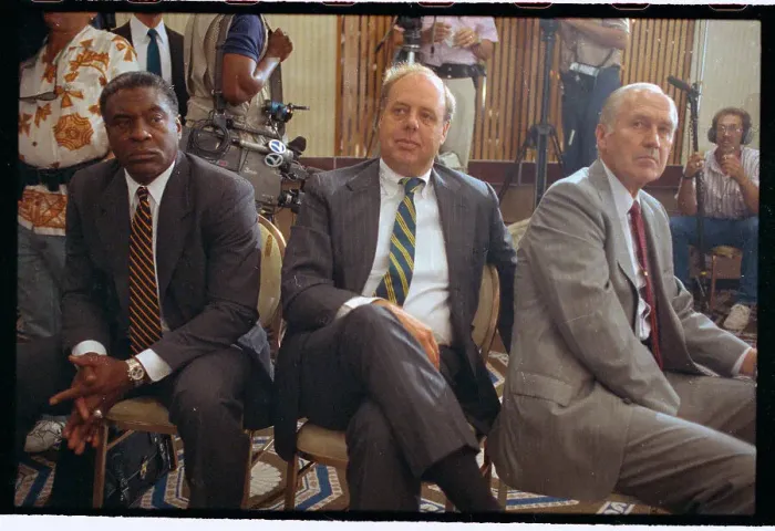 Framed Print : National League President John Dowd and Bobby Brown