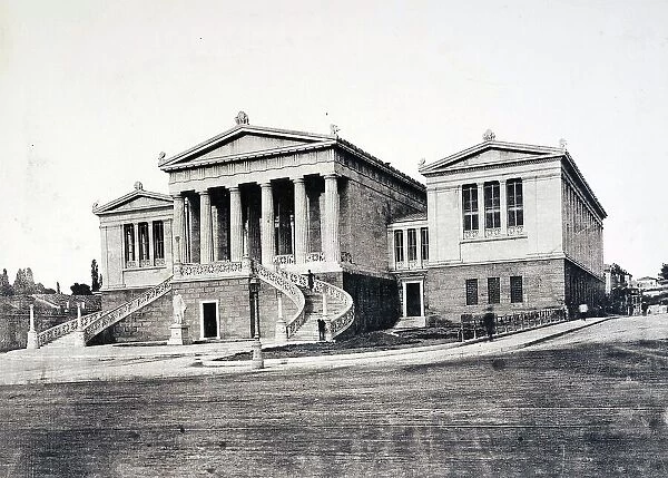 National Library in Athens, c. 1880, Greece, Historical, digitally restored reproduction from a 19th century original