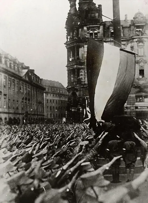 Framed Print : National Socialism, Crowd at a National Socialist Rally in Dresden c. 1933, Saxony, Germany, Historical, digitally restored reproduction from an 18th or 19th century original Framed Print : National Socialism, Crowd at a National Socialist Rally in Dresden c. 1933, Saxony, Germany, Historical, digitally restored reproduction from an 18th or 19th century original