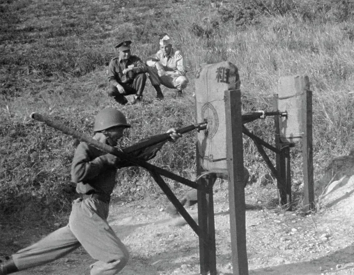 Framed Print : Nationalist Soldiers Practicing with Bayonets