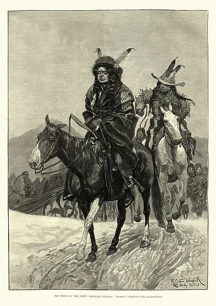 Native American Braves leaving the reservation, 1891
