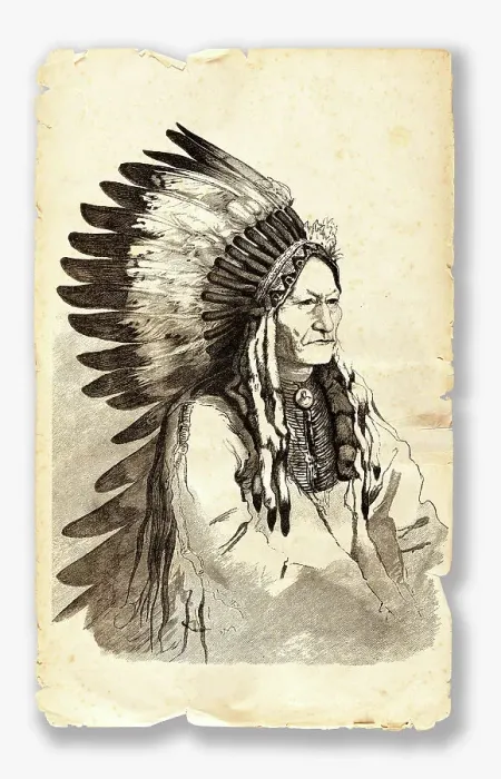 Framed Print : Native American Chief Sitting Bull engraving 1882