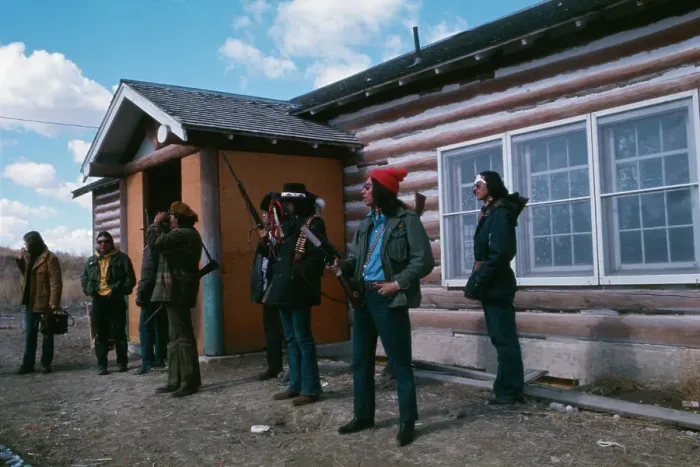 Framed Print : Native American Demonstration at Wounded Knee Framed Print : Native American Demonstration at Wounded Knee
