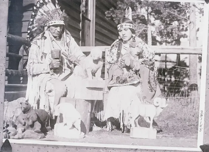 Framed Print : Native American Representatives with Native Artist at Work Framed Print : Native American Representatives with Native Artist at Work