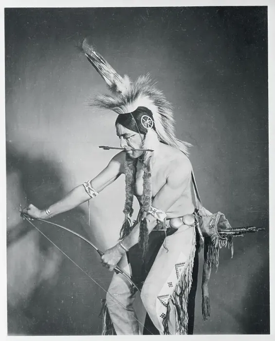 Framed Print : Native American Stringing a Bow Framed Print : Native American Stringing a Bow