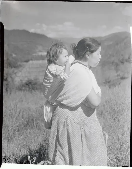 Framed Print : Native American Woman with a Baby