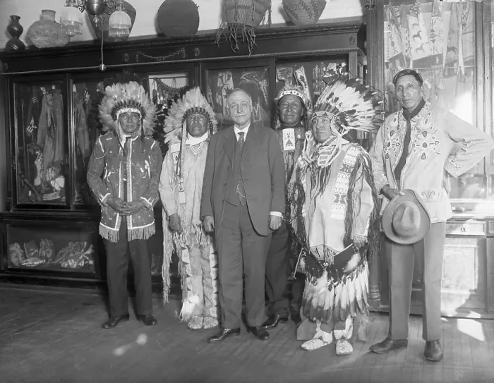 Framed Print : Native Americans with Collector of Priceless Relics Framed Print : Native Americans with Collector of Priceless Relics