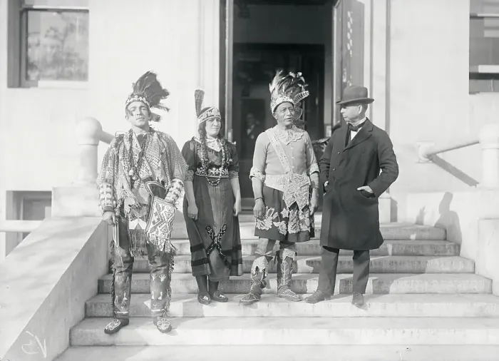 Framed Print : Native Americans with Commissioner of Indian Affairs