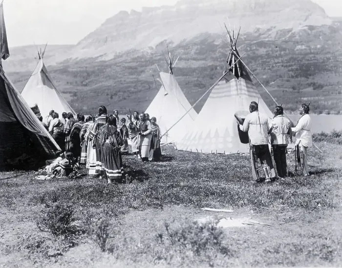Framed Print : Native Americans Dance Amongst Teepees Framed Print : Native Americans Dance Amongst Teepees