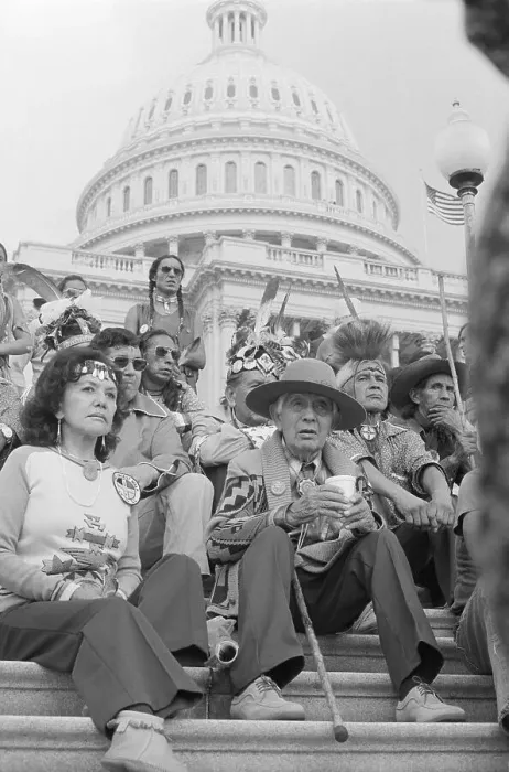 Framed Print : Native Americans Sitting on Capitol Steps Framed Print : Native Americans Sitting on Capitol Steps
