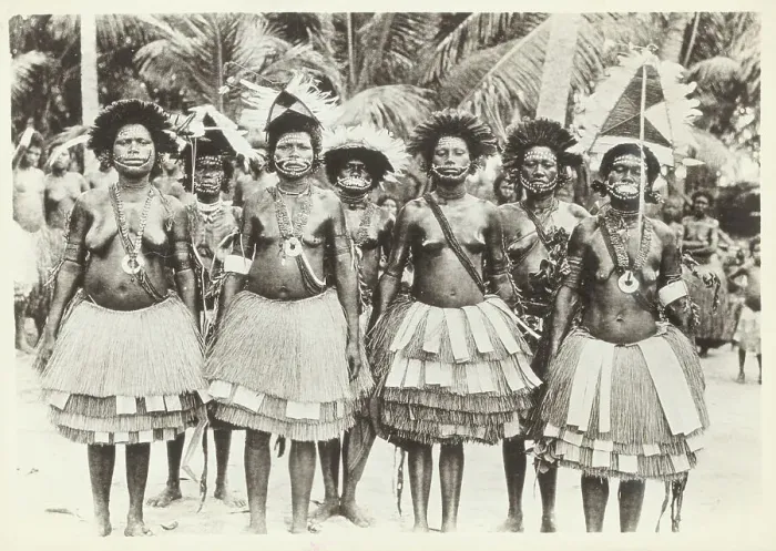Framed Print : Native Women Dancers of New Guinea Posing as Group Framed Print : Native Women Dancers of New Guinea Posing as Group