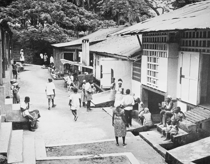 Framed Print : Natives Strolling Through Hospital Area Framed Print : Natives Strolling Through Hospital Area