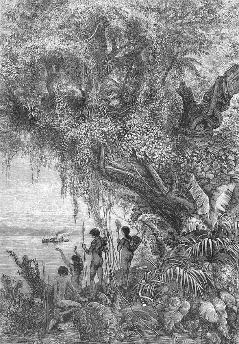 Framed Print : Natives watching the first steamboat on the Amazon, 1860, Brazil, Historic, digitally restored reproduction of an original 19th century painting, exact original date unknown Framed Print : Natives watching the first steamboat on the Amazon, 1860, Brazil, Historic, digitally restored reproduction of an original 19th century painting, exact original date unknown