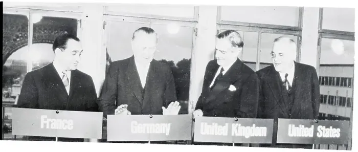 Framed Print : NATO Chiefs With Konrad Adenauer During Session