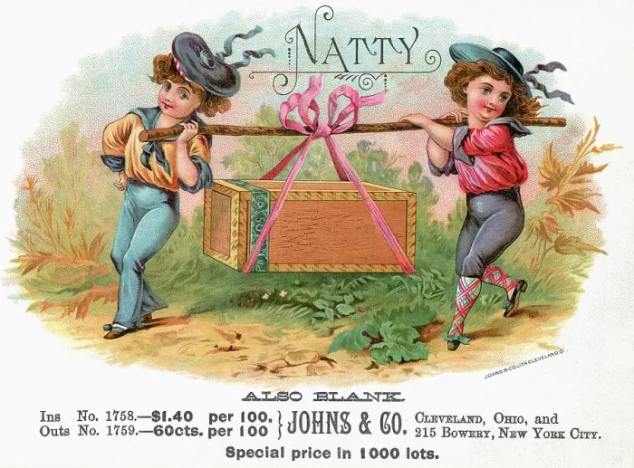 Framed Print : Natty Cigar Box Label W / Navy Boys Framed Print : Natty Cigar Box Label W / Navy Boys