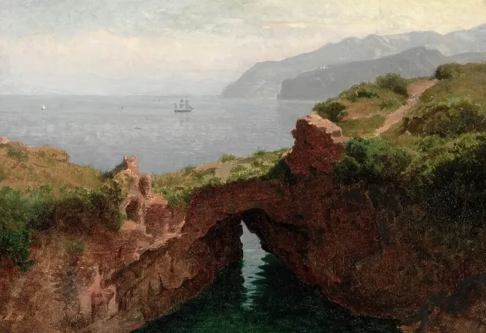 Framed Print : Natural Bridge in Sorrento, 1856, Italy, Painting by William Stanley Haseltine, Historic, Digitally restored reproduction from a 19th century original Framed Print : Natural Bridge in Sorrento, 1856, Italy, Painting by William Stanley Haseltine, Historic, Digitally restored reproduction from a 19th century original