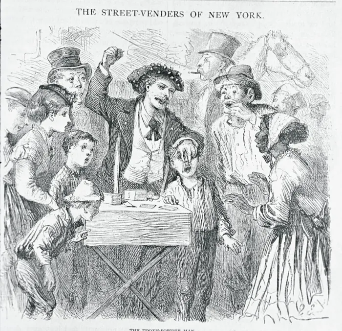 Framed Print : Naturalistic Engraving Depicting Customers at City Street Vendor Framed Print : Naturalistic Engraving Depicting Customers at City Street Vendor