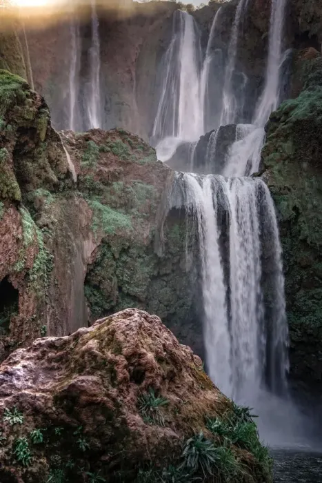 Framed Print : Nature panorama with Ouzoud waterfall in the mountains, Morocco, Africa Framed Print : Nature panorama with Ouzoud waterfall in the mountains, Morocco, Africa
