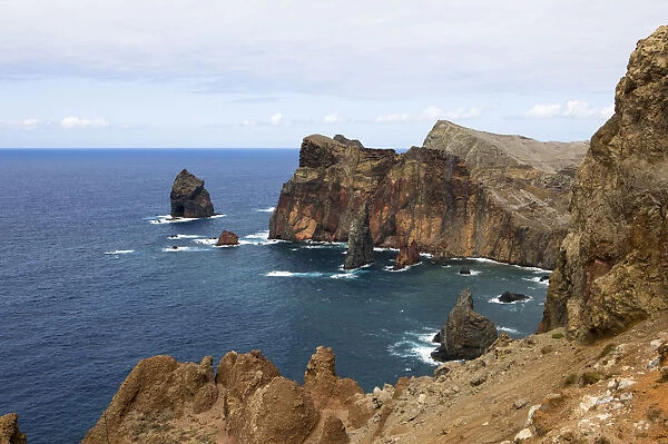 Nature reserve with steep cliffs on the volcanic peninsula of Ponta de Sao Lourenco, Funchal, Canical, Ilha da Madeira, Portugal