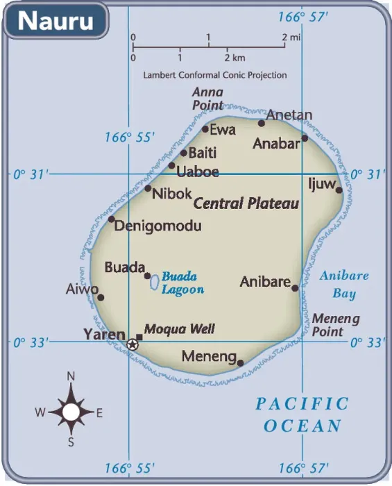 Framed Print : Nauru country map Framed Print : Nauru country map