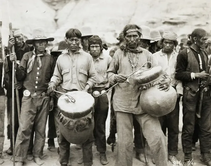Framed Print : Navajo with Traditional Drums Framed Print : Navajo with Traditional Drums