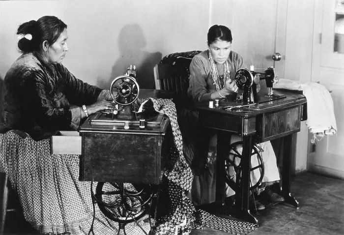 Framed Print : Navajo Women With Sewing Machines