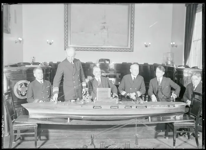 Framed Print : Naval Board Members at Drawing Board Framed Print : Naval Board Members at Drawing Board