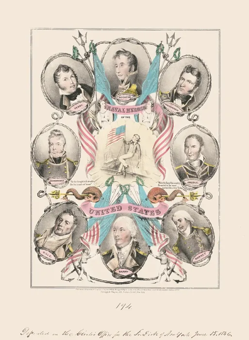 Framed Print : Naval heroes of the United States Framed Print : Naval heroes of the United States