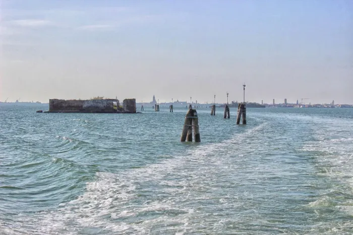 Framed Print : Navigation channels in the Venetian lagoon