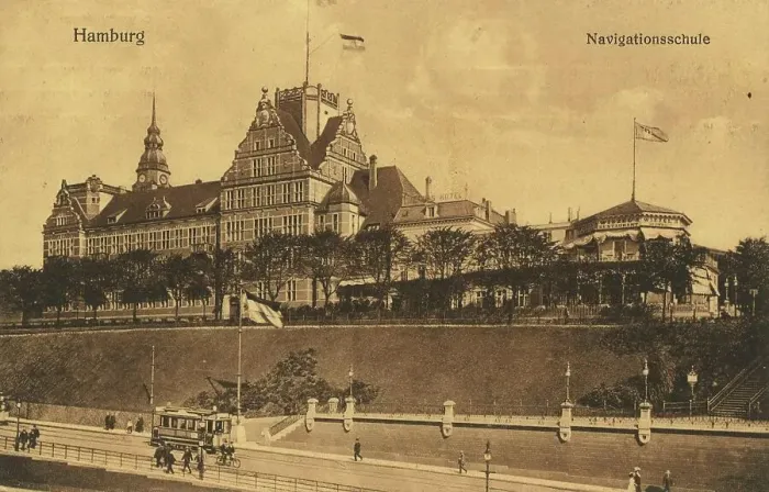 Framed Print : Navigation school, Hamburg, Germany, postcard with text, view around ca 1910, historical, digital reproduction of a historical postcard, public domain, from that time, exact date unknown Framed Print : Navigation school, Hamburg, Germany, postcard with text, view around ca 1910, historical, digital reproduction of a historical postcard, public domain, from that time, exact date unknown