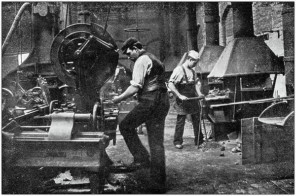 Navy and Army antique historical photographs: Industrial construction of rifles
