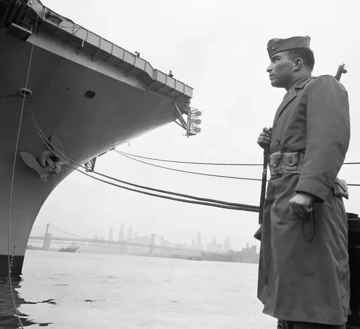 Framed Print : Navy Man Gazing at Ship