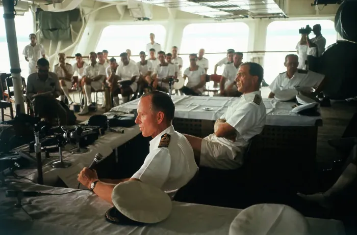 Framed Print : Navy Men Attending Mission Session Framed Print : Navy Men Attending Mission Session