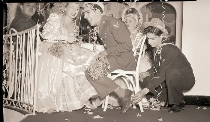 Framed Print : Navy Prank on Army at New Year's Party Framed Print : Navy Prank on Army at New Year's Party