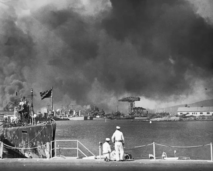 Framed Print : Navy Seamen Looking Toward Pearl Harbor Framed Print : Navy Seamen Looking Toward Pearl Harbor