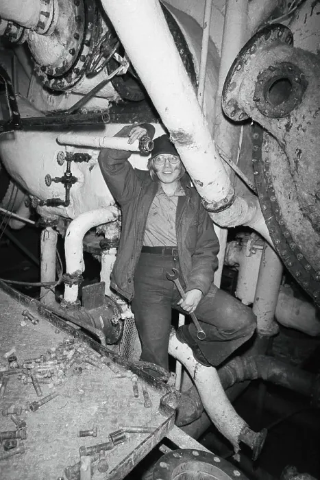 Framed Print : Navy Woman Standing Near Ship Engine Framed Print : Navy Woman Standing Near Ship Engine