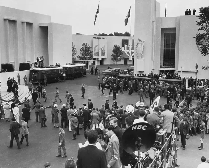 Framed Print : NBC Crew Taping World's Fair Framed Print : NBC Crew Taping World's Fair