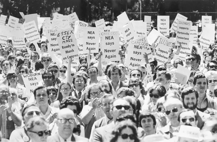 Framed Print : NEA Teachers Rallying in Support of Striking Teachers Framed Print : NEA Teachers Rallying in Support of Striking Teachers