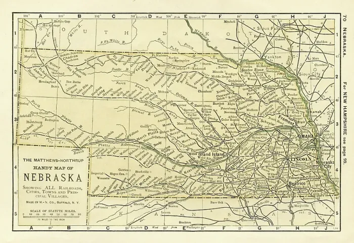 Framed Print : Nebraska USA map 1898 Framed Print : Nebraska USA map 1898