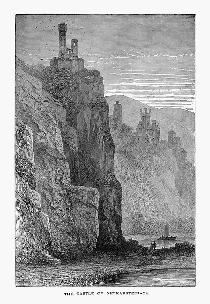 Neckarsteinach Castle in Neckarsteinach, Germany Circa 1887