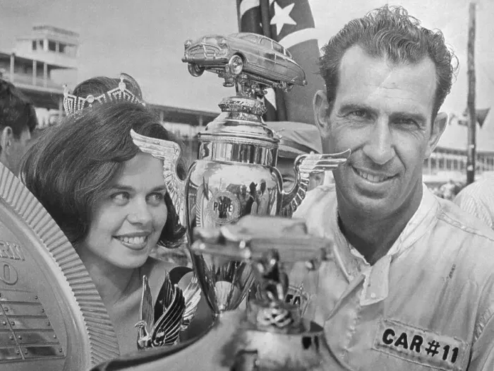 Framed Print : Ned Jarrett Holding His Trophy Framed Print : Ned Jarrett Holding His Trophy