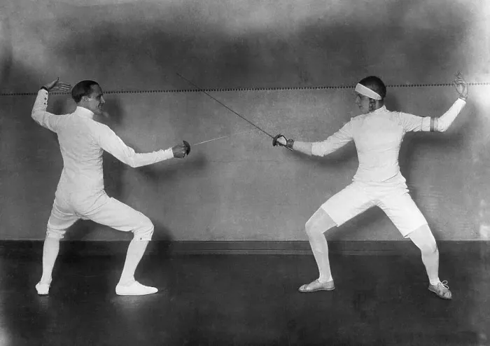 Framed Print : Nedo Nadi Fencing Against Helene Mayer Framed Print : Nedo Nadi Fencing Against Helene Mayer