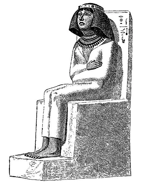 Nefertiti. Antique illustration of Nefertiti