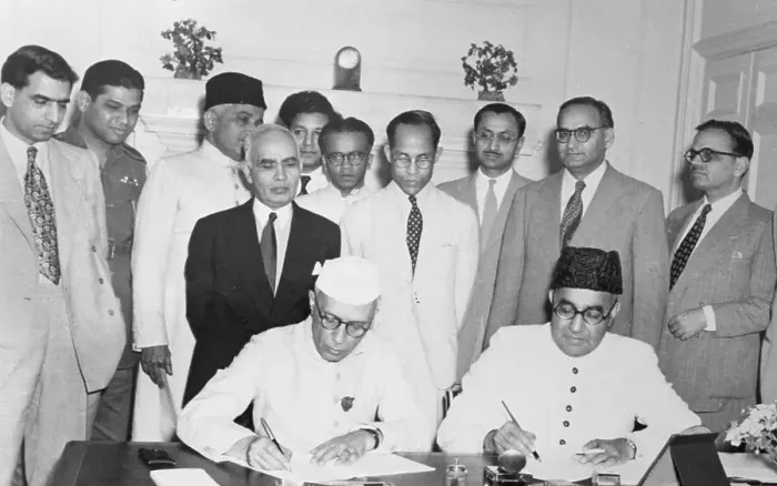 Framed Print : Nehru and Khan Singing Agreement Framed Print : Nehru and Khan Singing Agreement
