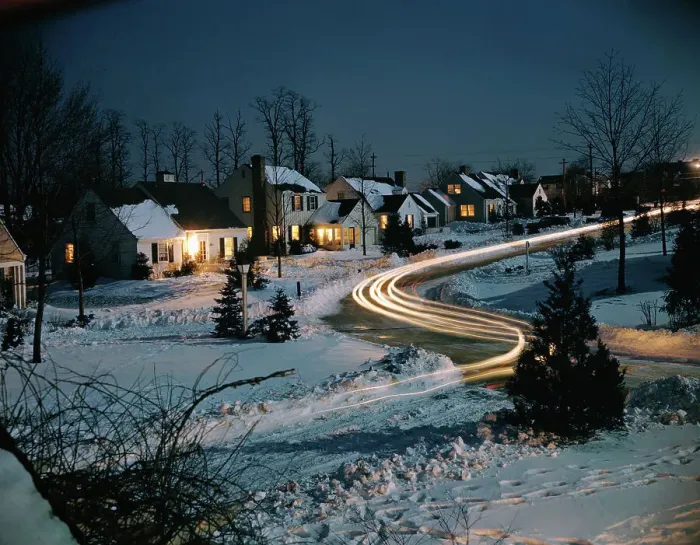 Framed Print : Neighborhood at Night Framed Print : Neighborhood at Night