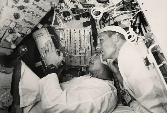 Framed Print : Neil Armstrong and Davis Scott Inspecting Spacecraft Framed Print : Neil Armstrong and Davis Scott Inspecting Spacecraft
