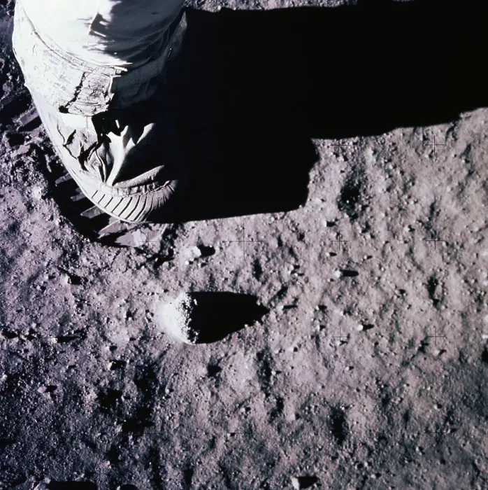 Framed Print : Neil Armstrong Planting Boot onto Moon Surface Framed Print : Neil Armstrong Planting Boot onto Moon Surface