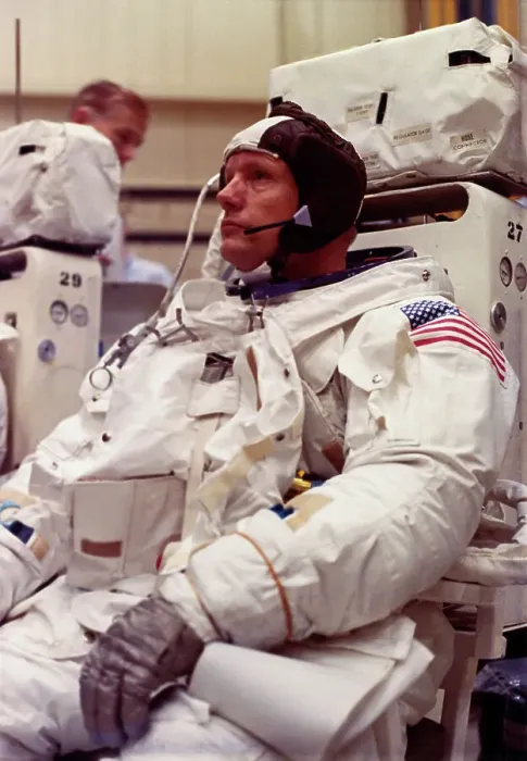 Framed Print : Neil Armstrong Wearing Spacesuit
